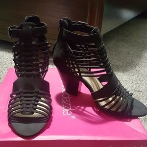 Black strap booties